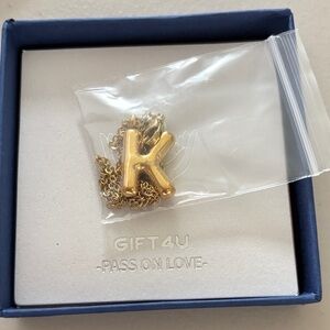 Gold Initial 'K' Necklace